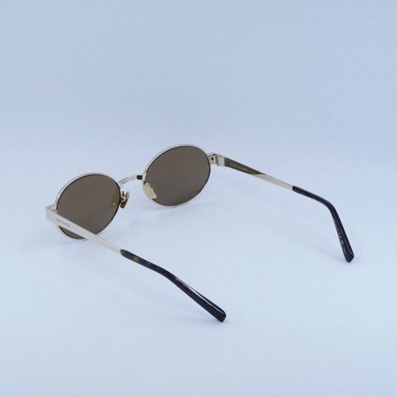 ?️ New Saint Laurent SL692 004 Sunglasses -Gold Frame, Brown Lenses